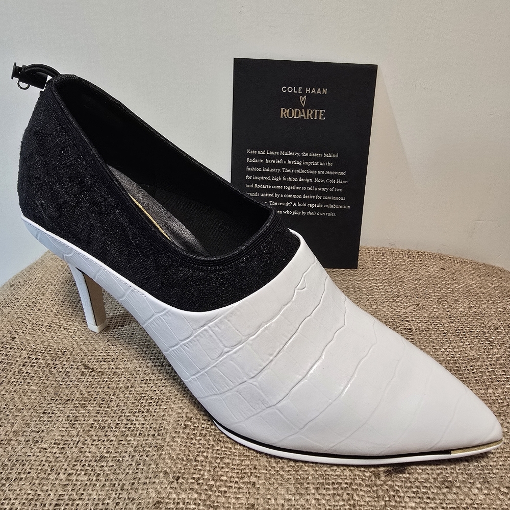 NIB Cole Haan Rodarte 9.5B White embossed leather